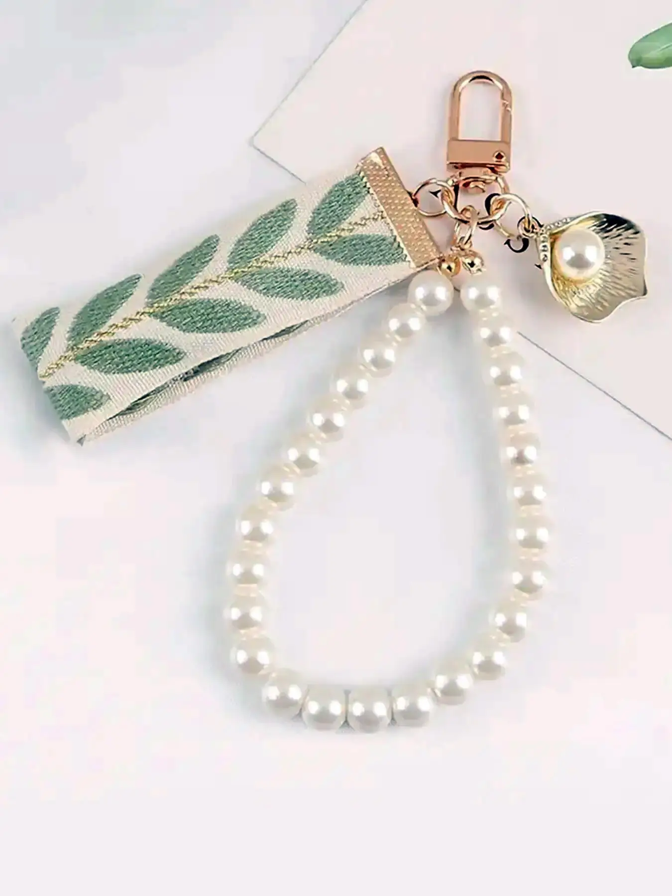 Creative Faux Pearl Decor Keychain As Summer Outfits 2024, Fashion Wristlet Keychain for Key & Daily Bag Decoration, Trendy All-match Exquisite Keycha