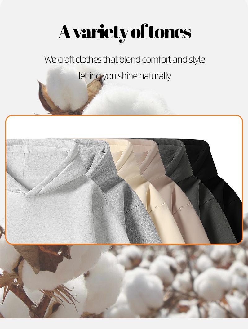 Men's Hoodie Cotton Blend Long Sleeve Pullover Regular Fit Soft Breathable Durable Everyday Comfort Machine Washable Casual Outdoor Urban Street Wear