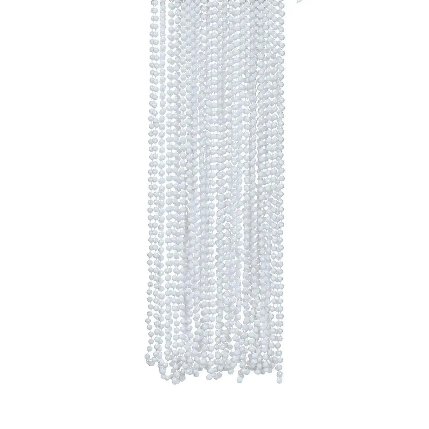 33" Bulk 48 Pc. White Glossy Plastic Bead Necklaces