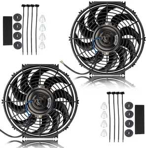 12 Inch Universal Slim Push Pull Electric Radiator Cooling Fan 12V 80W With Mount Kit