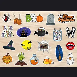 Halloween Sticker Pack 20 Spooky Cute Vinyl Stickers Ghosts Pumpkins Witch Candy Decals for Festive Decorations