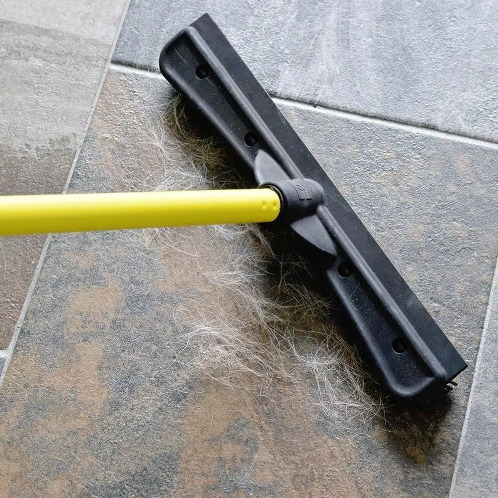 Original Indoor Pet Hair Rubber Broom with Carpet Rake and Squeegee for Pet hair removal from carpets Cat Spray Retractable Household Items Brush