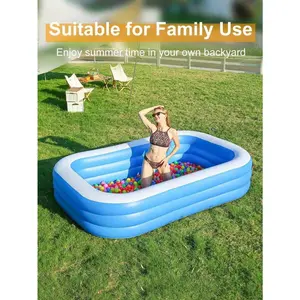 Extra Large Orange Inflatable Adult Swimming Pool, upgraded height & thickness, water park style. Portable foldable summer paddling pool for adults & family. Ideal for backyard, garden, beach. Must-have summer water gear for outdoor leisure & cool fun.
