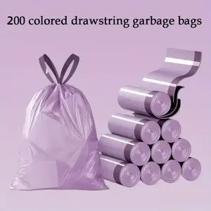 200pcs New High-End Portable Disposable Drawstring Trash Bags, Party Thick Large Capacity Garbage Bags