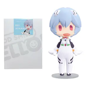 13CM Anime EVA Ayanami Rei Figure Q Version Pixel Style Asuka Langley Soryu Model Toy EVANGELION Gift Head Action Figure