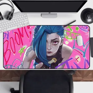 League of Legends Jinx Arcane Desk Mat - Custom Mouse Pad, Anime Figure Playmat, Gamer Desk Accessories, Fathers Day Gift, figure mouse pad