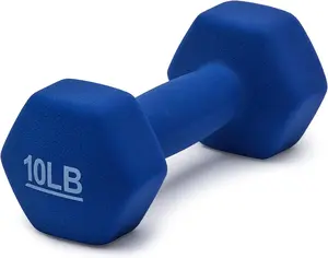 Neoprene Dumbbell Hand Weights for Exercise and Muscle Toning Set Of 2 10LB ‎No-Roll Head Navy Blue