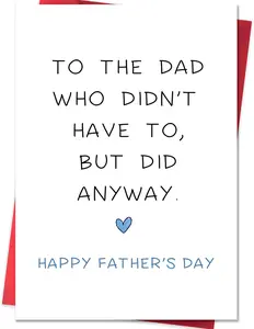 Father’s Day Card for Stepdad – Unique and Sentimental Gift from Step Daughter or Son for Bonus Dad