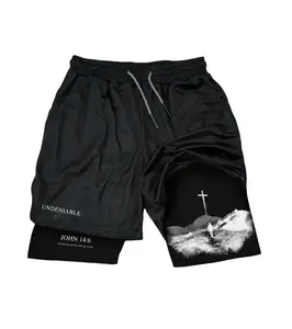 Performance Shorts Summer Double Layer Beach Pants Fitness Training Pant Sports Swimming Shorts