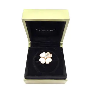 Pre-owned CALUXJ Van Cleef & Arpels 18K Rose Gold Cosmos Mother of Pearl Diamond Flower Ring 51