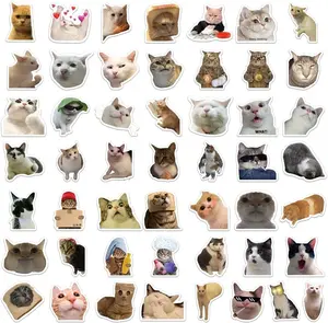50Pcs Cat Stickers Pack,Kawaii Stickers Vinyl Waterproof Stickers,  Skateboard Luggage Car Bumper Cute Cat Stickers for Girls Kids Teen Stationery