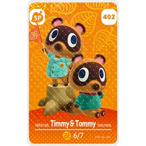 Timmy and Tommy #402 - Villager NFC Card for Animal Crossing New Horizons Amiibo