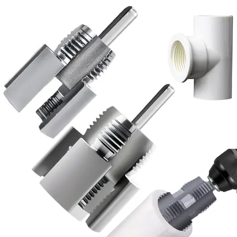 Integrated Internal & External PVC Pipe Thread Cutting Tool, 1/2''-3/4'' Plumbing Multitool for DIY Repairs, Inside Pipe Cutter