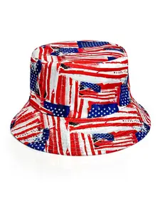Mie Prefecture Flag Print Fisherman Hat, Reversible Sun Hat with Stars and Stripes, Foldable Lightweight, All-Season Outdoor UV Protection