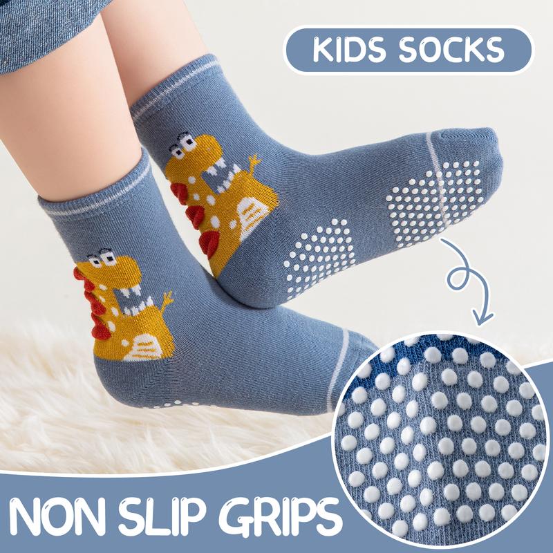 12 Pairs Of Baby Boys Grips Socks Kids Toddlers Infants Non Slip/Anti Skid Crew Cotton Socks