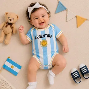 Personalized Argentina Baby Bodysuit, Custom Soccer Jersey Onesie, Baby Football Outfit, Name Number Infant Romper, Game Day Baby Gift 6RB