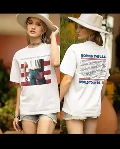 Springsteen Born In The USA T Shirt 80s Rock Music Tee Boss Fan Shirt Vintage USA Graphic T Shirt Music Lover Gift Unisex Cotton Style