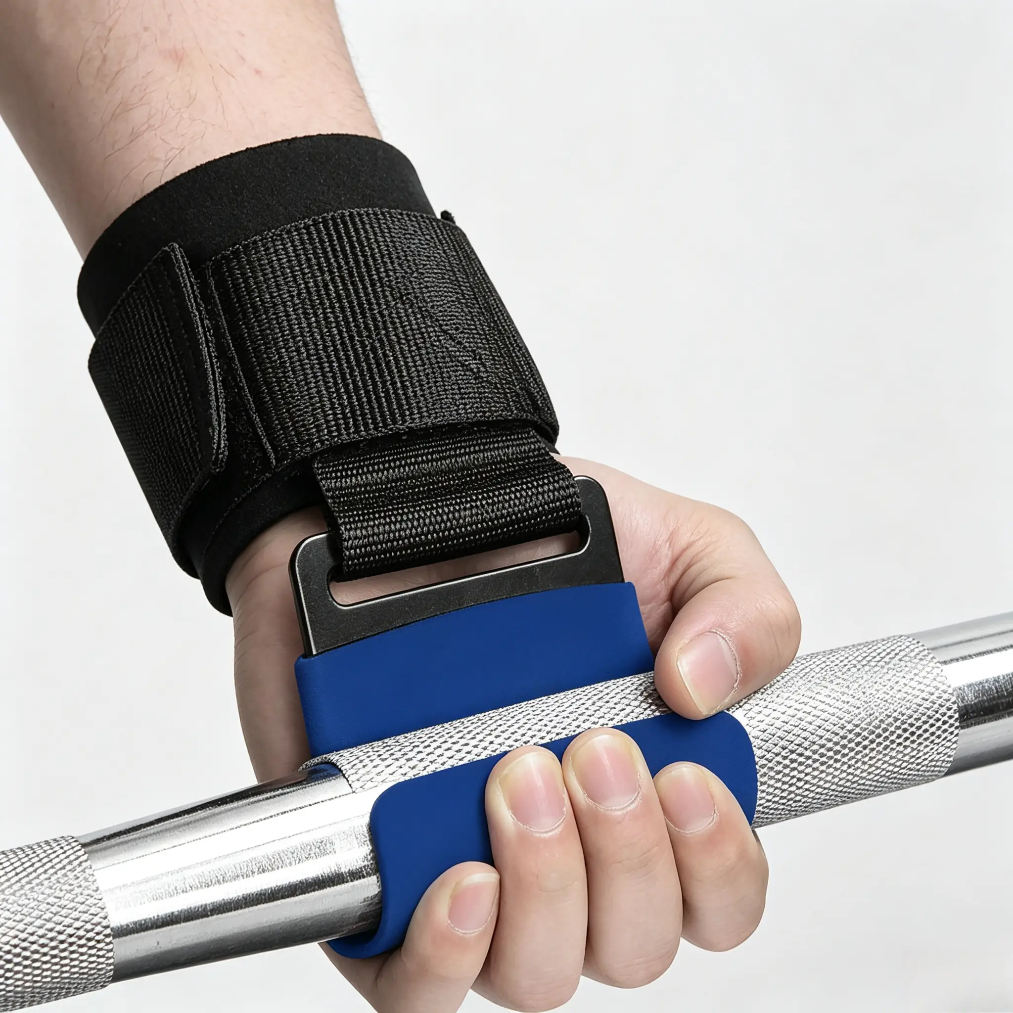 Fitness Weight Lifting Hooks (Pair) for Deadlifts, Pull Ups, Rows & Shrugs - Anti-Rip Nylon Strap Hand Grips with Thick Wrist Padding - Heavy Duty Wrist Straps for Weightlifting & Gym Workouts dorm-friendly strength builder accessory anti-slip silicone