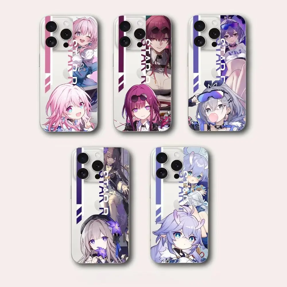 Game Honkai Star Rail Transparent Phone Cases For iPhone 17 16 15 14 13 12 11 Promax Pro Air Plus Clear Shockproof Cover Protection Gifts For Christmas Halloween Birthday