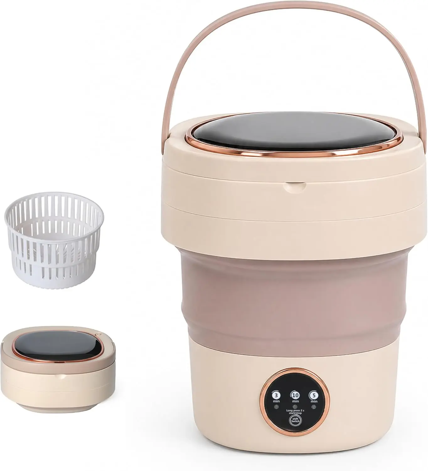 Portable Mini Washing Machine - 20L Foldable Washer with Spin Basket, Compact Small Portable Washers for Small Spaces, RV Use