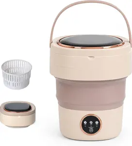 Portable Mini Washing Machine Foldable 20L Washer with Spin Basket, Compact Laundry Machine for Small Spaces, RV, Dorm & Apartment