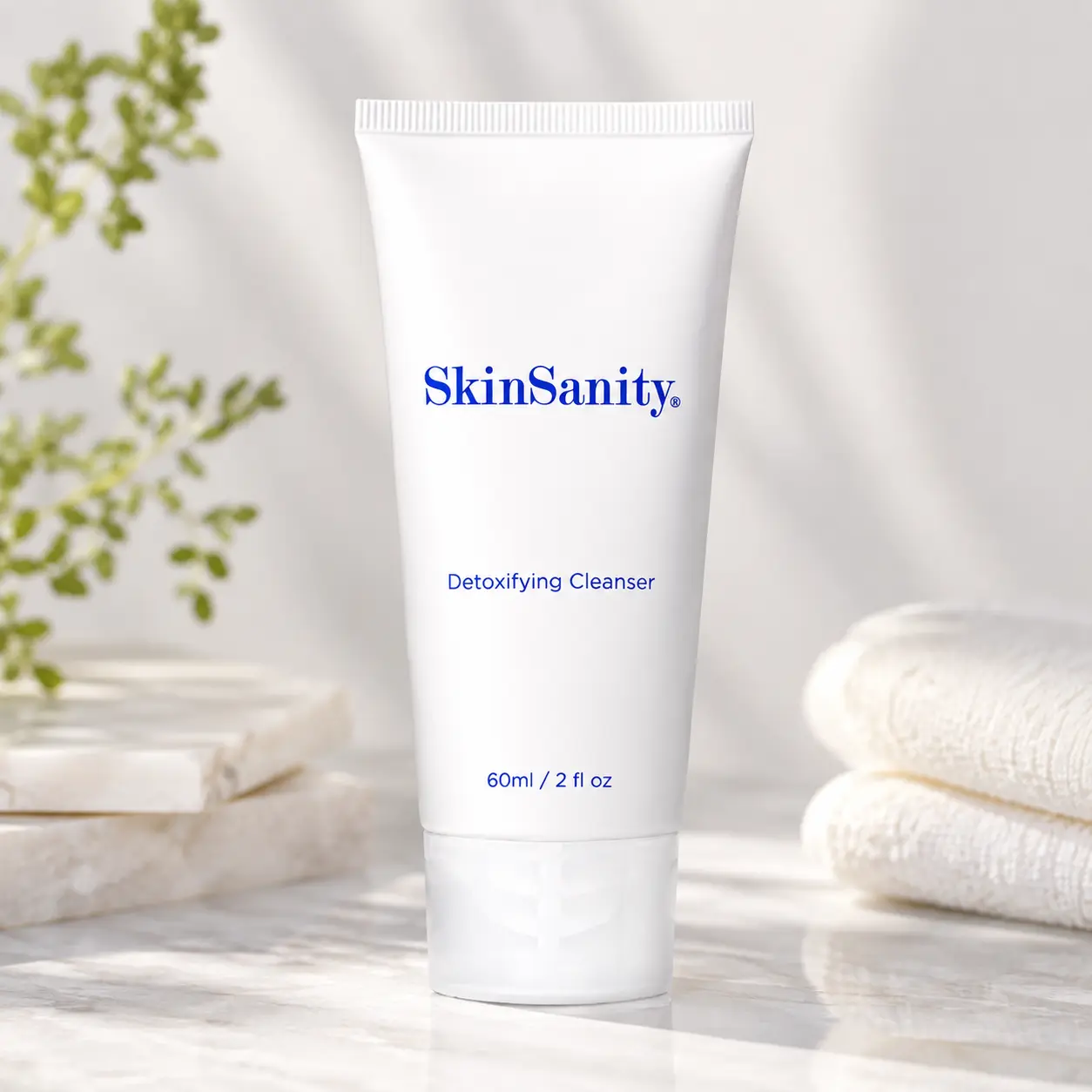 SkinSanity® Detoxifying Facial Morning Cleanser 2 fl oz with Prebiotics & Organic Botanical Extracts for Clear Radiant Skin