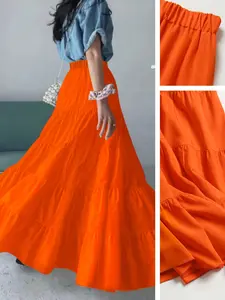 Women's Solid Color Loose Maxi Skirt, Vibrant Colors, Dynamic and Attractive, Perfect for Casual Wear, Stylish and Comfortable