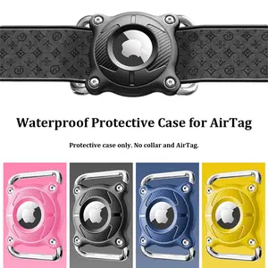 Waterproof Airtag Case with Detachable Metal Loop, Durable Lightweight Design, Ideal for Pet Collars, GPS Tracker Protection
