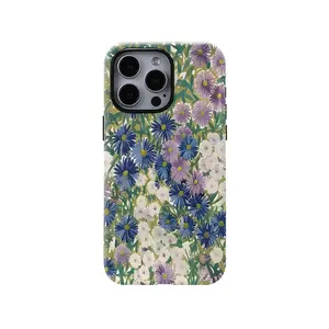 Compatible with iPhone 17 Pro Max Case Tortoise Shell Phone Case for Women Girl Shockproof TPU and Hard PC Protective Cover-Fresh Style All-Over Floral Summer Shockproof Phone Case