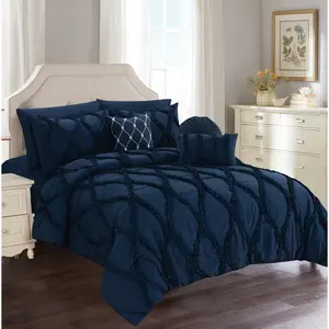 Elegant Comfort 10-Piece Infinity Design Comforter Set - Includes 4-Piece Sheet Set with Double Sided Storage Pockets