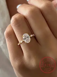 Oval Pave Zircon Ring – Trendy Women Jewelry