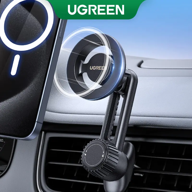 UGREEN Magnetic Automotive Phone Holder for Car, In-Car Magsafe-Compatible Mount with Strong Magnetism & Secure Grip, Air Vent-Unblocking, Compatible with iPhone Series 17 16 15 Pro Max 14 13 12 Pro Mini & Magsafe Cases, Car Cellphone Mount