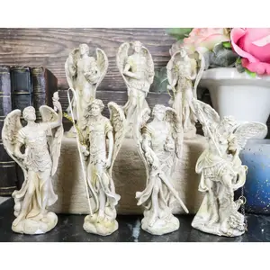 Archangel Michael Gabriel Raphael Sealtiel Barachiel Uriel Jegudiel Figurine Set