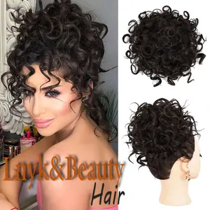 Lnyk & Beauty curly Hair Kinky New Ponytail Extension Synthetic Hair bun fashion Chignon For Women Daily Use