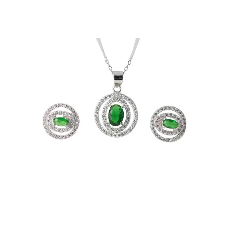 925 Sterling Silver 2 Piece Sets for Women, Elegant Oval Necklace and Matching Earrings, an Adjustable Set for Daily Wear, Adults