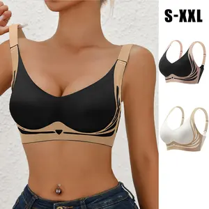EssElegance Women's Plain Ultra-Soft Push-Up Seamless Bra Set, Adjustable Straps, Wire-Free Supportive, Breathable Skin-Friendly Fabric, Non-Transparent Lifted Pushup Everyday Bras for Women, D79-T