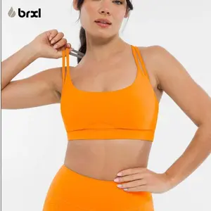 BRXL【Discount for live】Strappy Sports Bras for Women High Support Criss-Cross Back Padded with Removable Cups Yoga Workout Activewear UPF 50+ Sun Protection