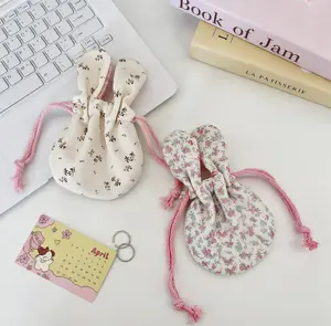 Bunnylulu Cute Drawstring Bag with Rabbit Ears – 2 Pack Storage Pouch for Travel, School, Office & Daily Use, Organizes Cosmetics & Accessories