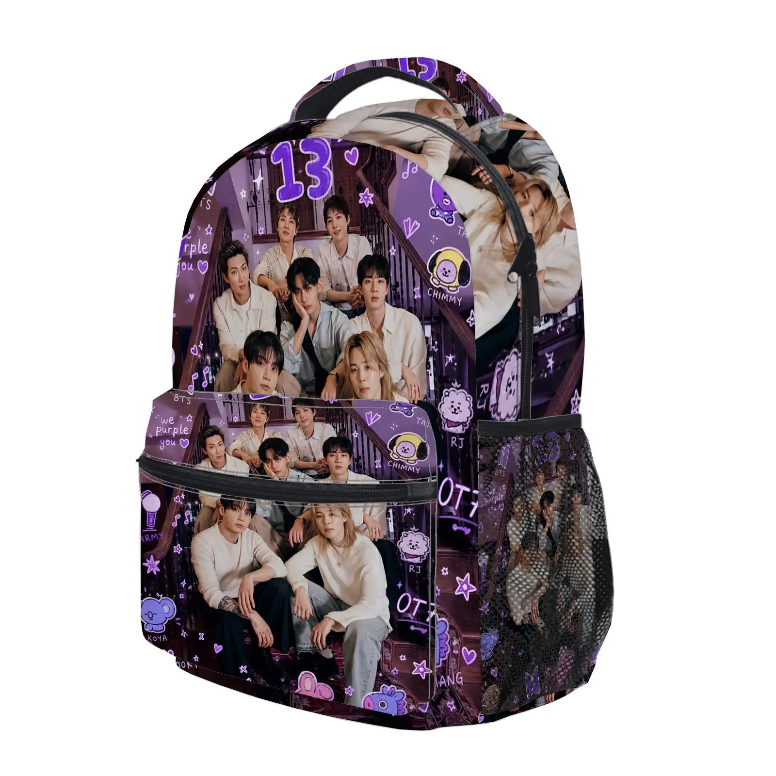 Y2K Fashion School Backpack for Teen Girls, Cute Cartoon Aesthetic Student Bookbag with Padded Shoulder Straps, Large Capacity Casual Daypack and Travel Bag for Kids L-518