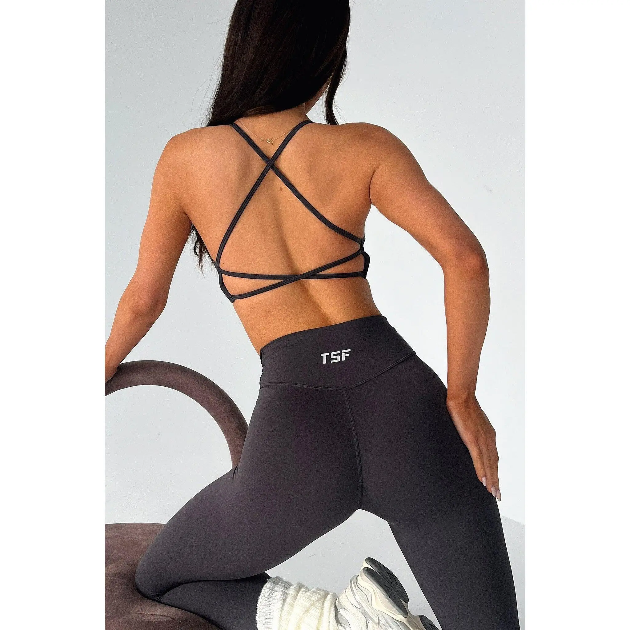 That's So Fetch Kamari Women's Wireless Criss-Cross Strappy Back Workout Bra - 80% Nylon 20% Spandex Activewear Top with Removable Padding, AU 6 Female Fitness Apparel
