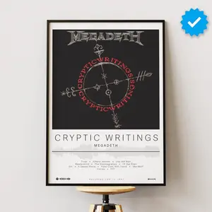 Megadeth Poster | Cryptic Writings Poster | Album Poster Prints | Wall Decor Posters | Album Cover | Metal Music Poster