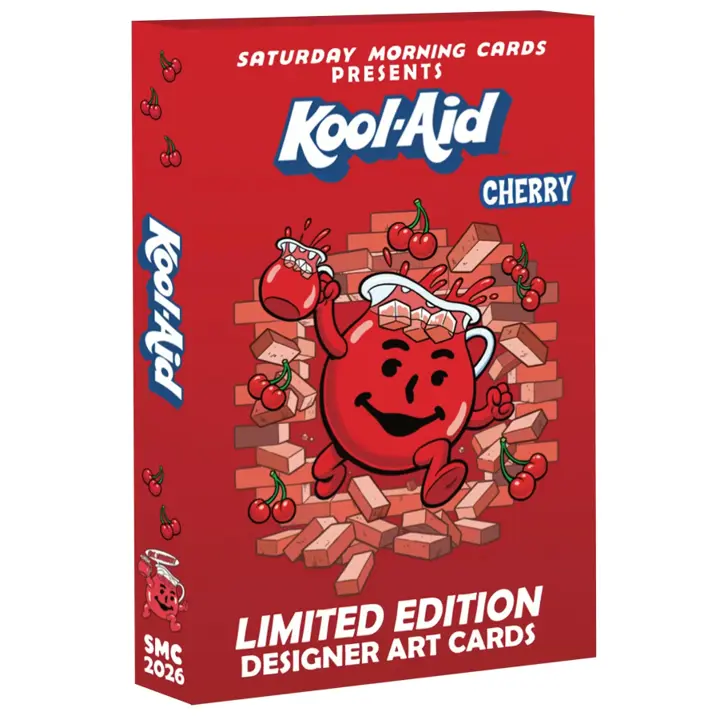 Saturday Morning Cards Kool-Aid Non-Sports Collectible Hobby Box - 1 Encased Item, Cherry, Gold, Ice, Tropical Punch Designs, Chase Potential, Display-Ready for Kool-Aid Fans, Grape