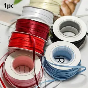 1pc Colorful Satin Ribbon Gift Wrapping Tape, High Density Polyester, Perfect for Handmade Hair Accessories, Wedding Gifts, Party Decorations