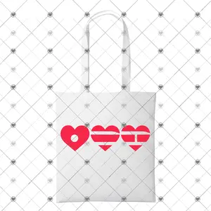 Boba Craftea Concert Tote | Minimalist Fanmade Canvas Bag for 2026 Tour - Geometric Hearts Design, Premium Poly-Cotton Blend, 15" W x 16" H, Over-the-Shoulder Straps