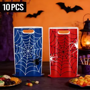 10 Spider Theme Gift Bags, Reusable Party Favor Bags, Goodie Bags, Perfect for Boys and Girls Birthday Celebrations, Fun and Durable Design
