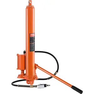 Father's Day Gift VEVOR 8-Ton Hydraulic Long Ram Jack, Engine Hoist Cylinder with Air Pump & Single Piston, Clevis Base Cylinder for Engine Lifts, Garage/Shop Cranes, Mechanical & Farm Applications