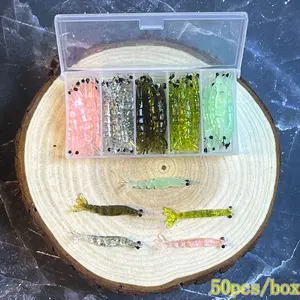 50pcs Soft Lure Shrimp Bait, Multi-Section Realistic Fishing Baits, 3D Simulation for Rivers Lakes, Versatile Fishing Gear