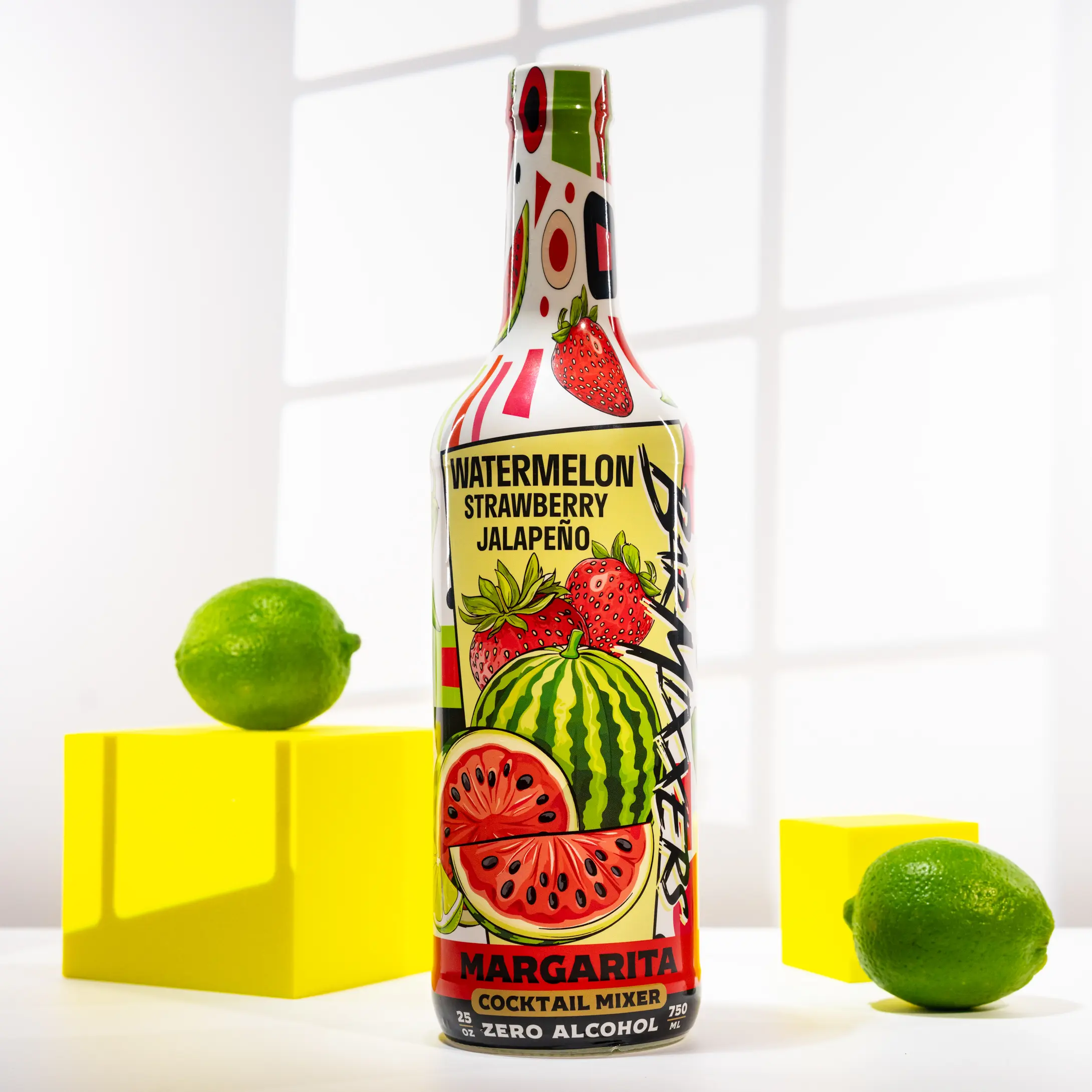 Cocktail mixer watermelon strawberry jalapeño Margarita mixer 750 ML cocktail with agave lime juice & natural favors