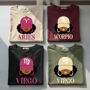 All 12 Zodiac Slay Girl T-shirt – Glitter Astrology Hat Graphic for Adults, Full Horoscope Star Sign Collection with Bold Zodiac Letter Design, Unisex Astrology Gift for Men & Women - SoftHype Apparel