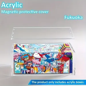 [K]3Pack Acrylic Case Compatible with Pokemon Center Tohoku Hiroshima Fukuoka  Poncho Pikachu Promo Kanazawa Special Booster Box Display Case Collector Protector UV Resistant with Strong Magnetic Lid